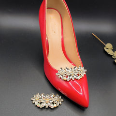 Colorful Fake Diamond 3 Plum Blossom Shoe Accessories - Set Of 2