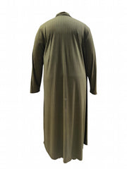 Solid Ribbed Cardigan & Drawstring Pants Set