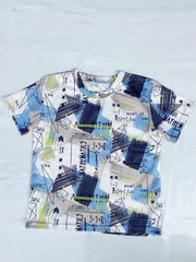 2pcs Boys Graffiti Short Sleeve Tees & Short Set Summer Kids Outfits