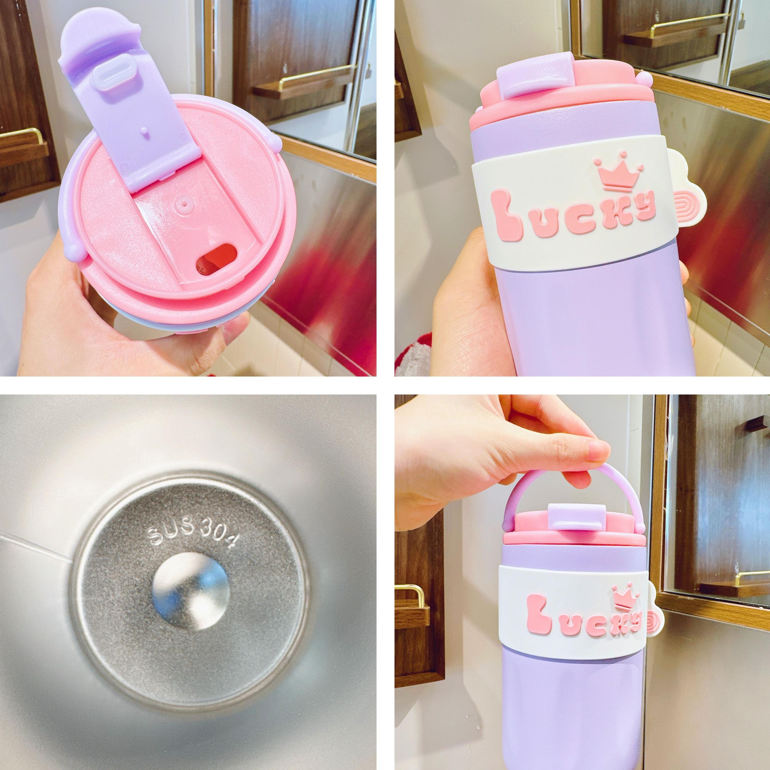 420ml Lucky Insulation Cup Girl Portable Stainless Steel Water Cup