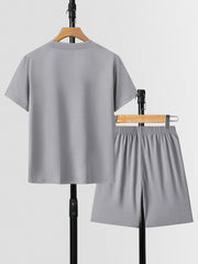 Axolotl Pattern Boy's 2pcs T shirt & Shorts Set