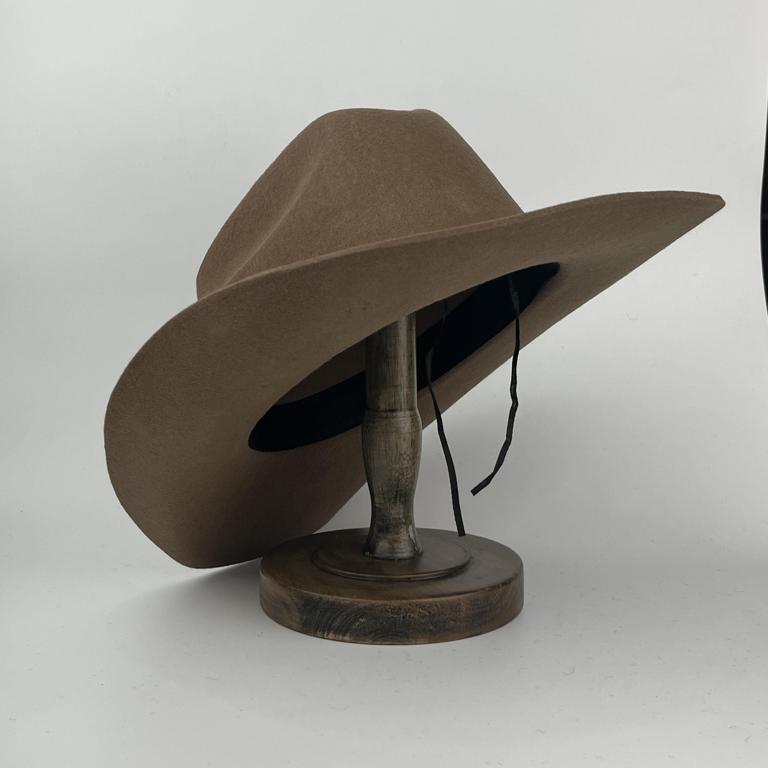 Western Cowboy Hat With Metal Buckle Mens Wool Knight Hats