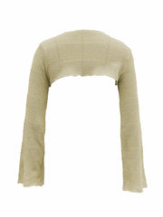Vacation Crop Knitted Sweater Long Sleeve Casual Sweater Spring & Summer