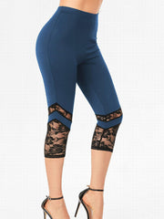 Lace Skinny Capris Leggings Sexy Crop Leggings