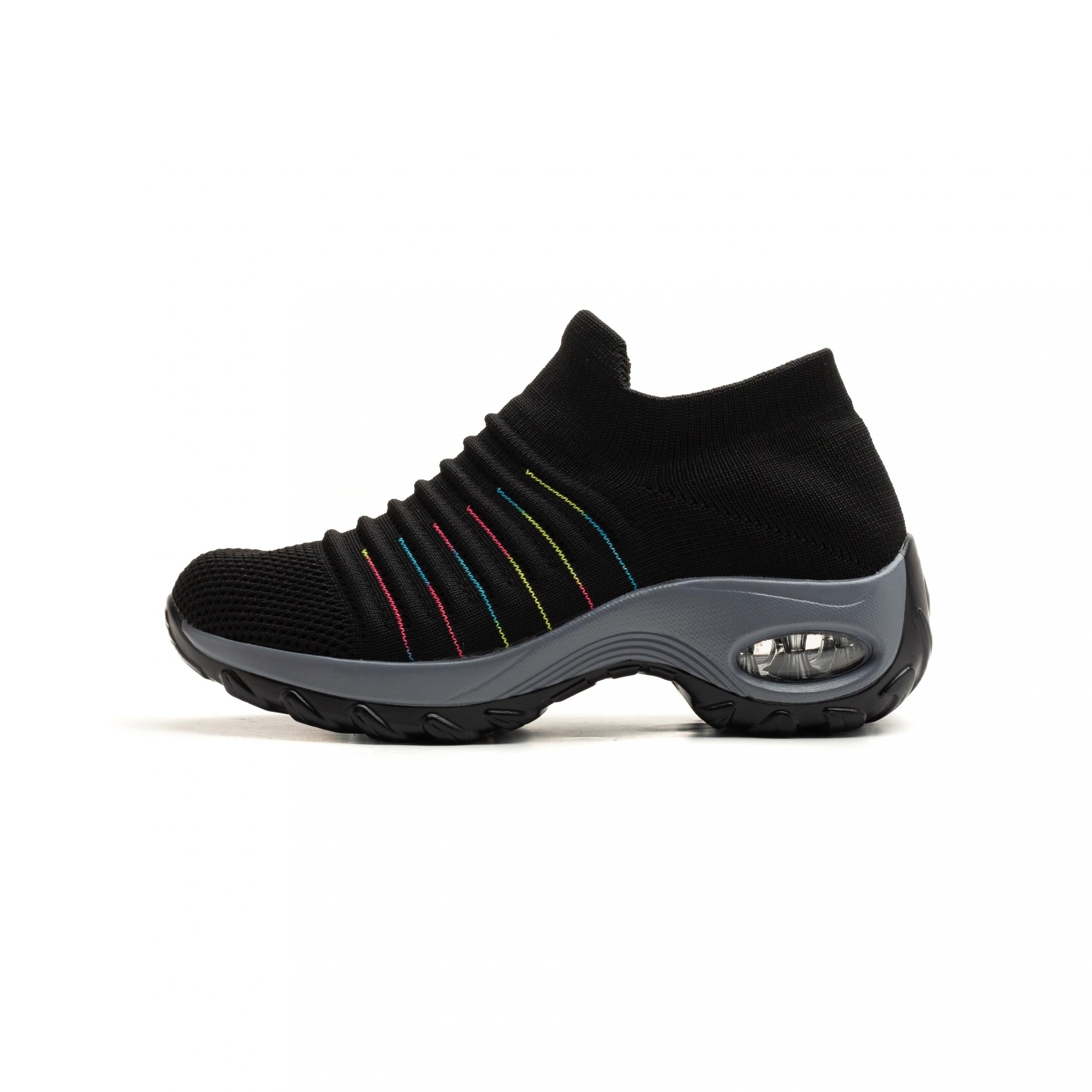 Women's Breathable Knit Sock Sneakers Slip On Air Cushion Lightweight Shoes