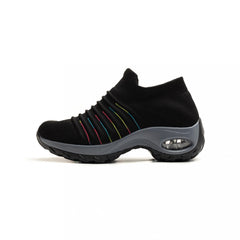 Women's Breathable Knit Sock Sneakers Slip On Air Cushion Lightweight Shoes