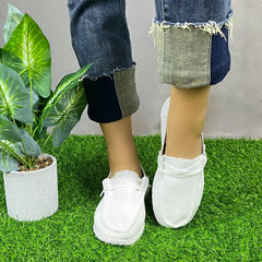 Women's Casual Flat Loafers Round Toe Slip On Shoes