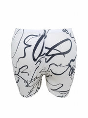 Women's Plus Graffiti Print Off Shoulder Top & Shorts Set