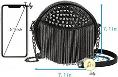 Women's Small Studs Crossbody Handbag Shell Shape Shoulder Messenger Bag