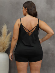 Sexy Pajamas Set Mesh Criss Cross Cami Top & Shorts Loungewear
