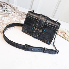 Retro Lock Small Bag Women's Chain Shoulder Bag Messenger Bag