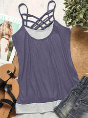 Colorblock Criss Cross Cami Top