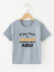 Baby Casual Awesome Nana Round Neck T-shirt Summer Clothes