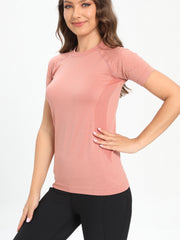 Seamless Yoga Top for Women Moisture Wicking Athletic Shirt