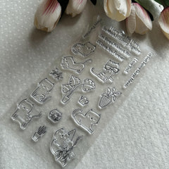 Animal Stamp Cat Background Birthday Card Silicone Stamp DIY Scrapbooking