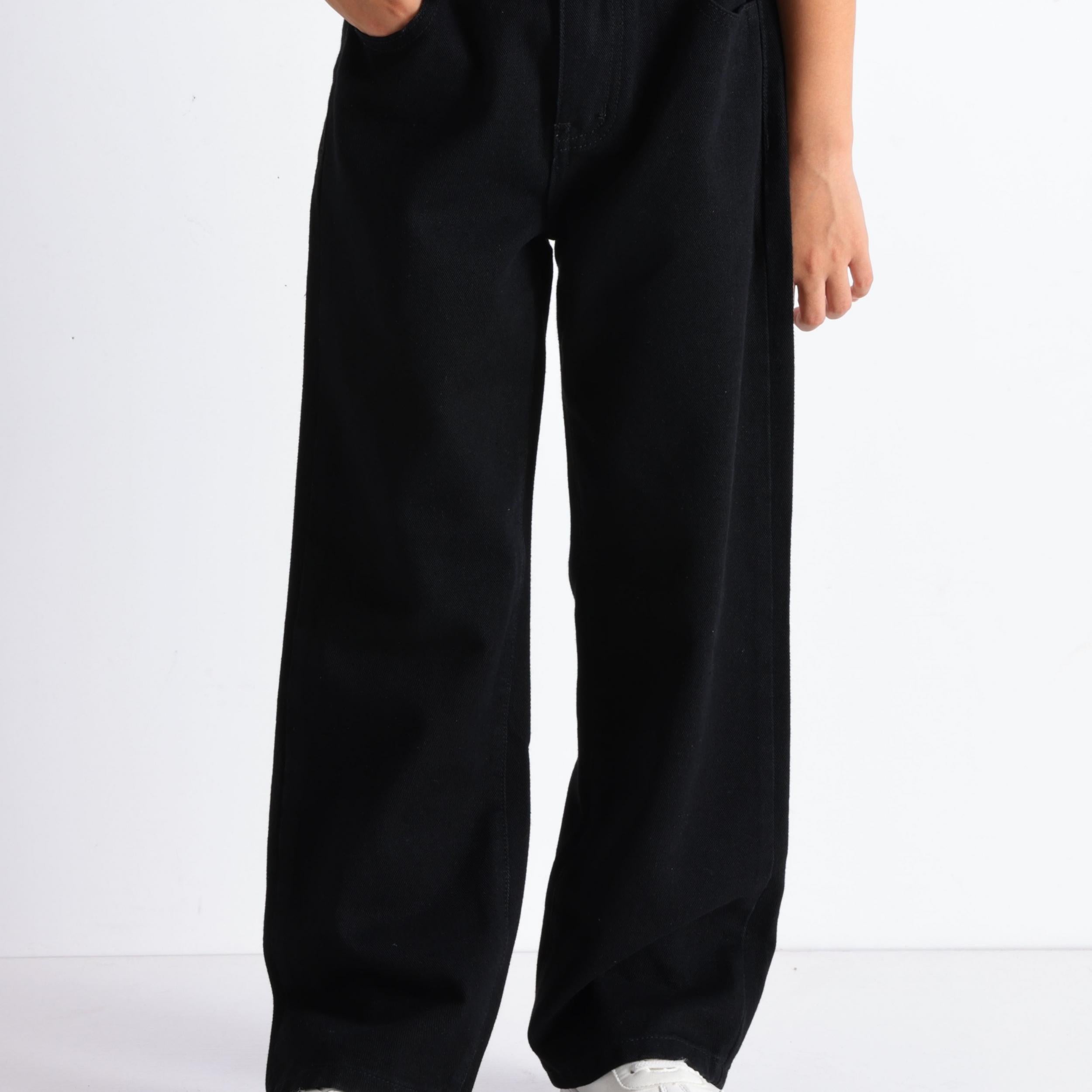 High Waist Straight Leg Girls Jeans Regular Fit Denim Pants