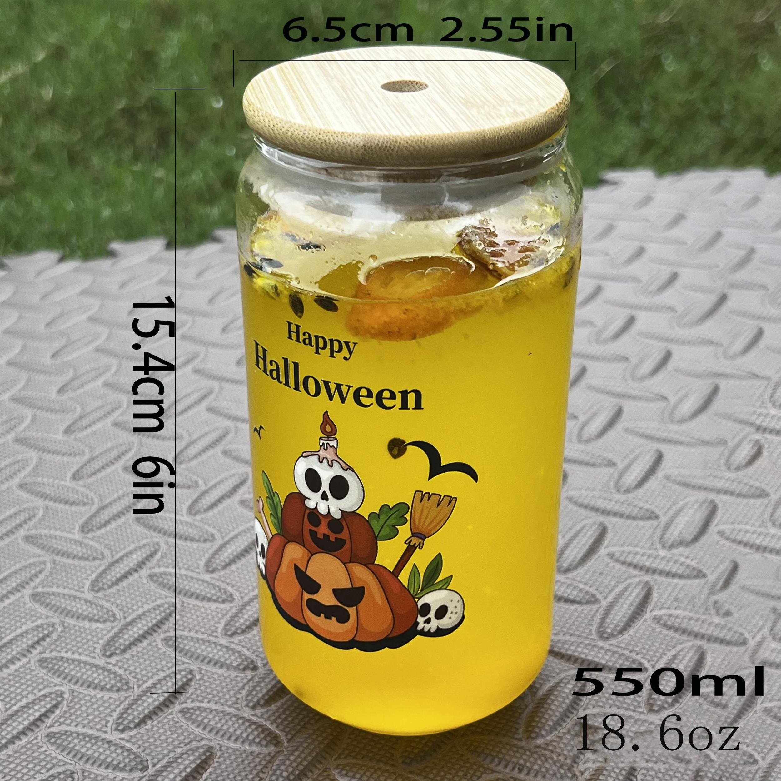 Christmas Halloween Glass Straw Cup Set 350ml & 550ml