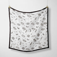 Eyes Lips Print Bandana Hip Hop Square Scarf Headband Casual Handkerchief