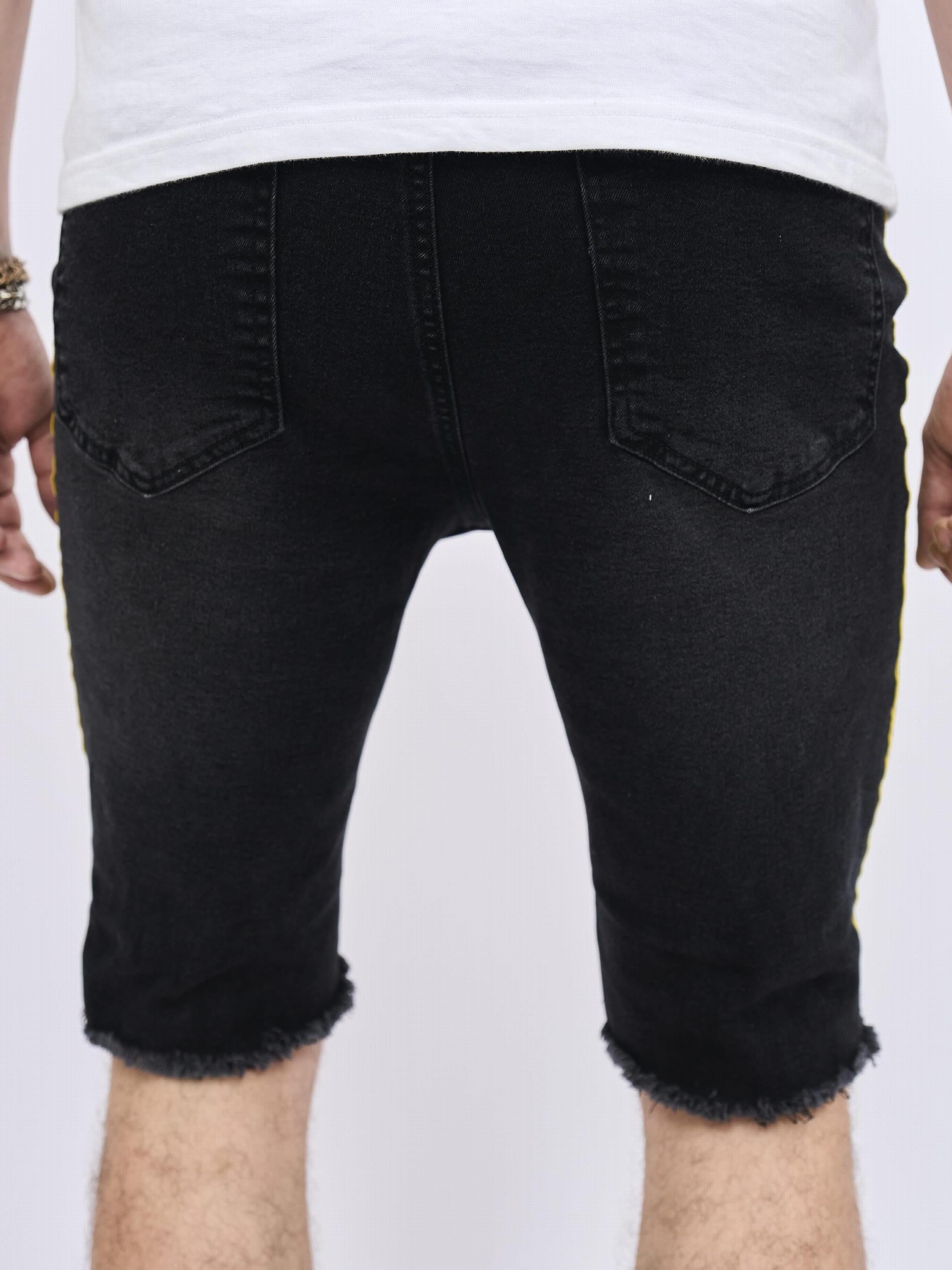 Mens Ripped Denim Shorts Street Style Stretchy Casual Summer Shorts