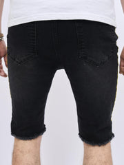 Mens Ripped Denim Shorts Street Style Stretchy Casual Summer Shorts