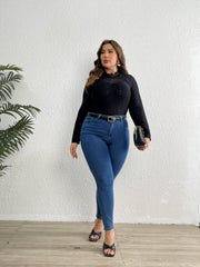 Lace Eyelet Embroidered Blouse Long Sleeve Floral Trim