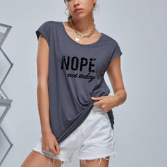 NOPE Print Tank Top Sports Yoga Running Top Women's Clothing