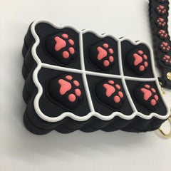Cartoon Cat Palm Coin Purse Keychain For Girls