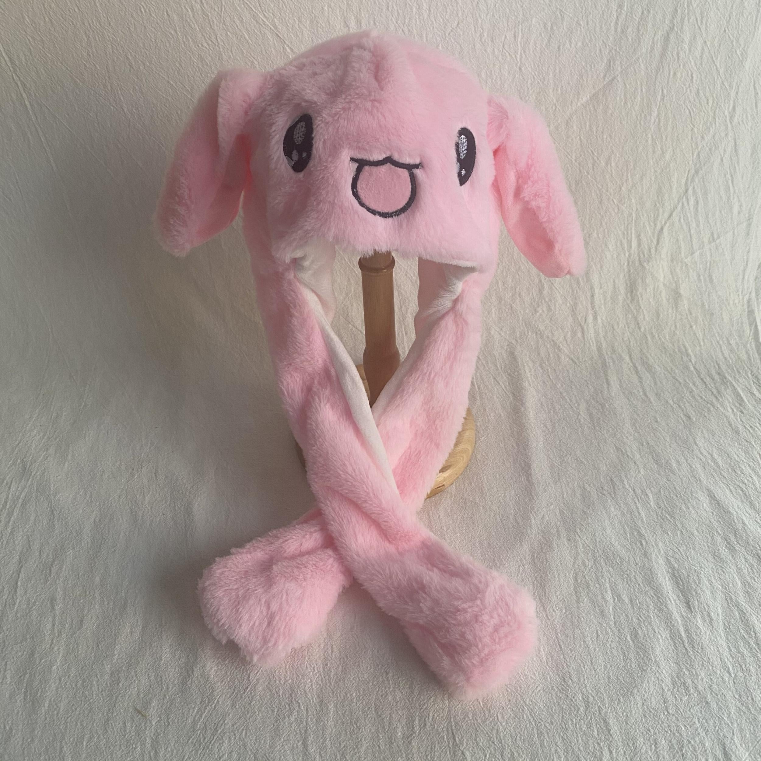Rabbit Plush Hat Cartoon Ears Animal Hat Ear Warmer - Funny Rabbit Jumping