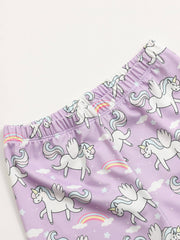 Toddler Girls Unicorn Dance Shorts Breathable Stretchy Safety
