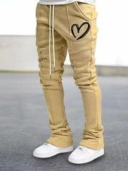 Men's V Print Flared Trousers Casual Hip Hop Pants