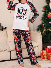 Christmas Pajama Set Women's Round Neck Tee & Pants Lounge 2Pc Set