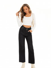 High Waist Straight Leg Jeans Wide Leg Loose Fit High Rise Denim Pants