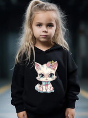 Cat Print 2pcs Girls Outfits For Sports Spring Fall Outdoor Gift
