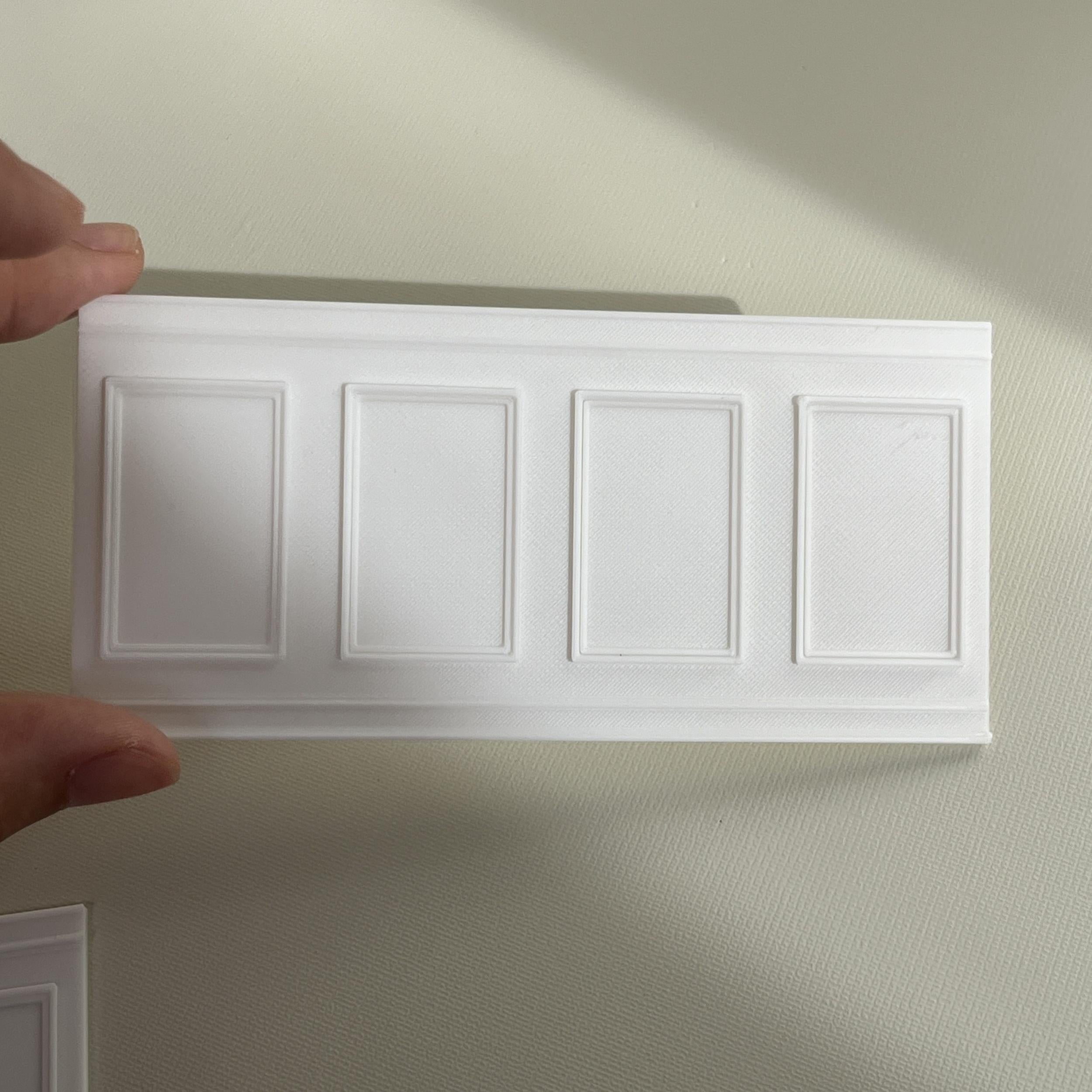 1:12 Scale Checkerboard Wainscoting 3D Wall Stickers for Dollhouses Model Homes