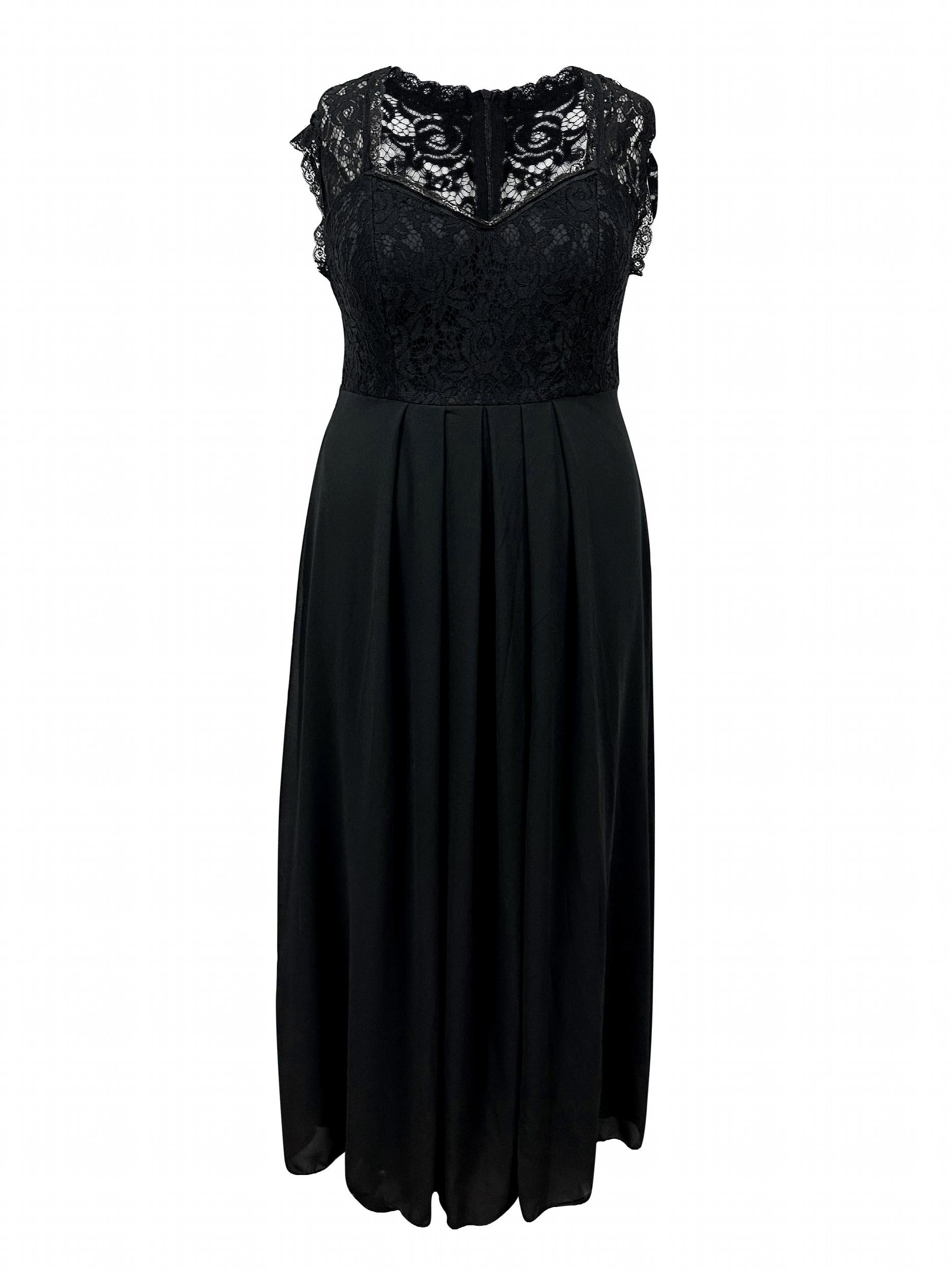 Contrast Lace Maxi Formal Party Dress