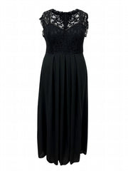 Contrast Lace Maxi Formal Party Dress