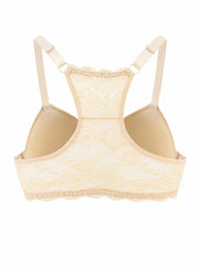 Front Closure Racer Back Padded T shirt Bralette