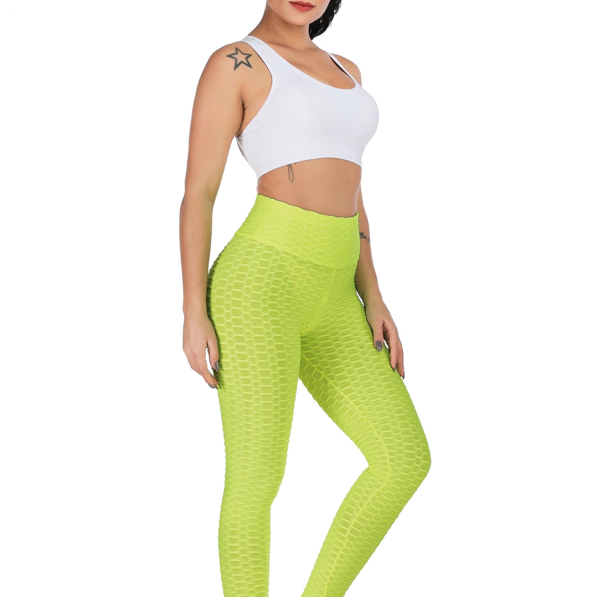 Honeycomb Bubble Yoga Leggings High Stretch Sports Pants Women's