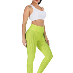 Honeycomb Bubble Yoga Leggings High Stretch Sports Pants Women's