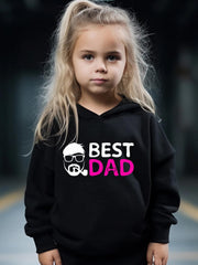 Dad Pattern Long Sleeve Hooded Sweatshirt Girls Comfy Hoodies Pullover
