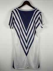 Casual Dress Women's Plus Stripe Print Short Sleeve V Neck Dress