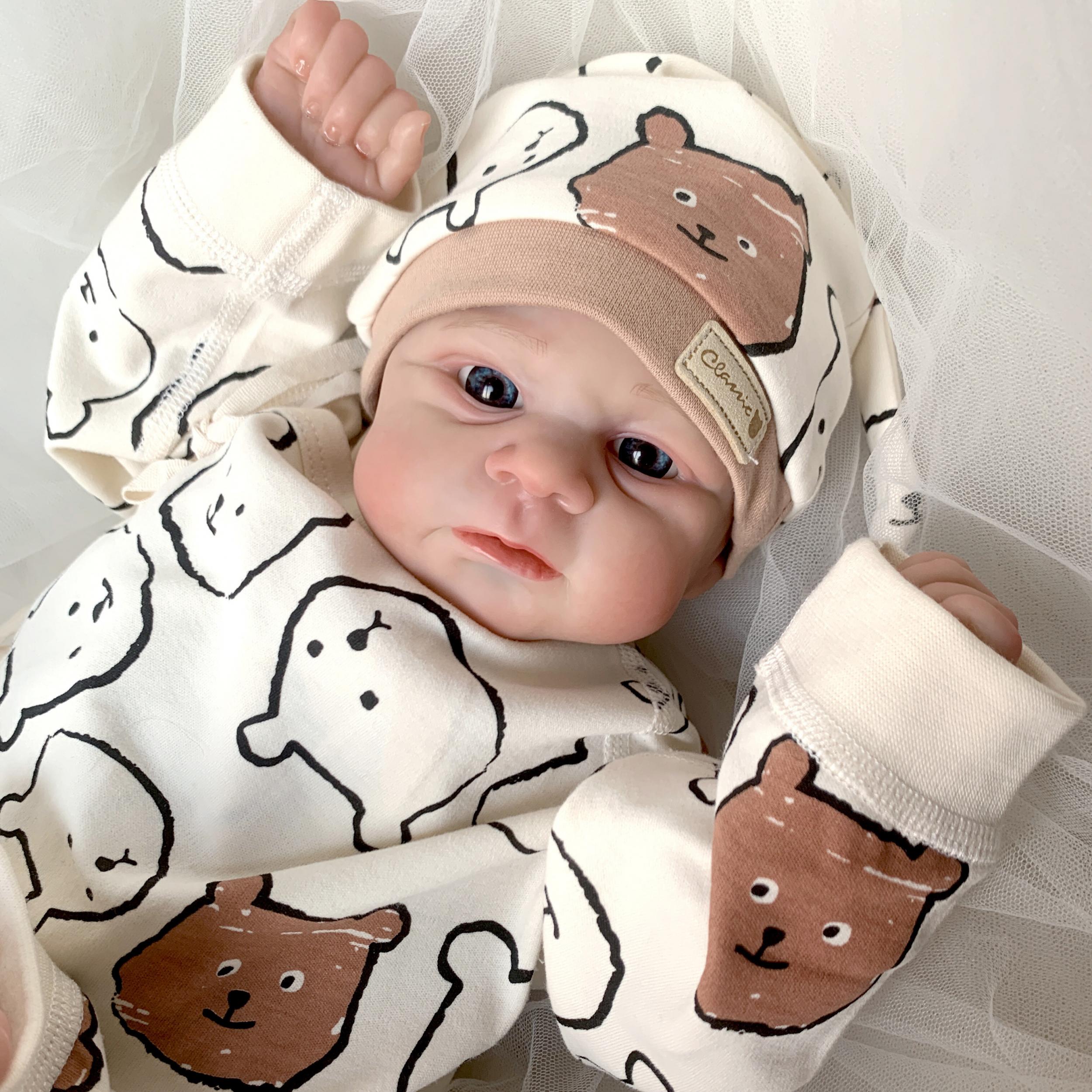 Reborn Baby Boy Dolls 3D Painted Veins Cloth Body Christmas Gift