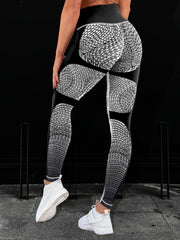 Block Print High Waist Yoga Pants