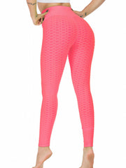 Honeycomb Bubble Slimming Yoga Leggings High Stretch Sports Tight Pants