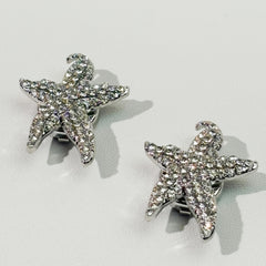 2pcs Starfish Shirt Buttons w/ Brass Base Coastal Decorative Closures