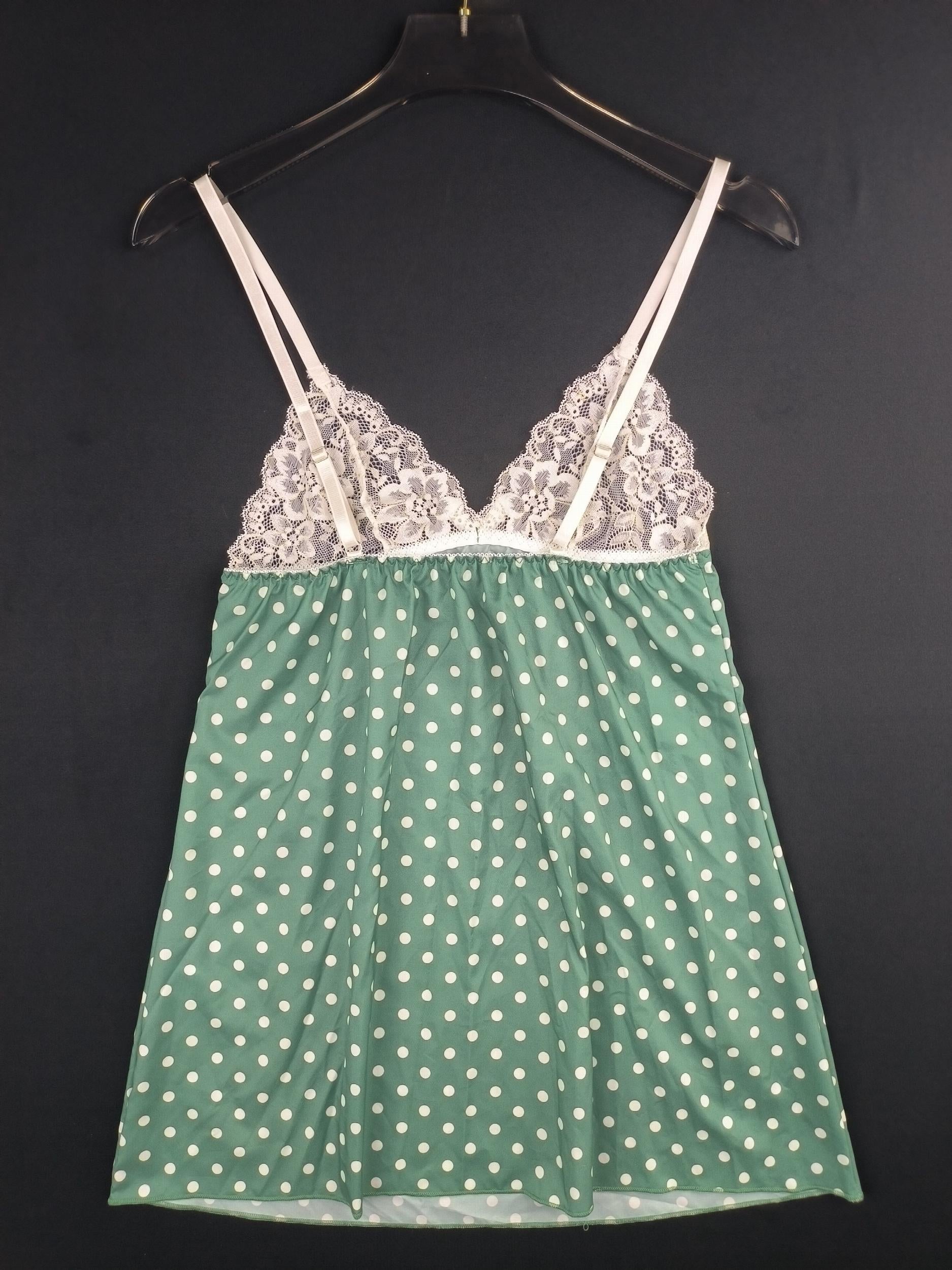 Lace Slip Nightdress Sexy V Neck Polka Dot Sleep Dress Women's Sleepwear