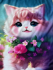 Cat Graphic Princess Dress for Girls