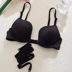 Comfy Plunge Bra Solid Scoop Breathable Lingerie