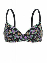 Leopard Print Push Up Bra High Support T shirt Bra Women's Lingerie