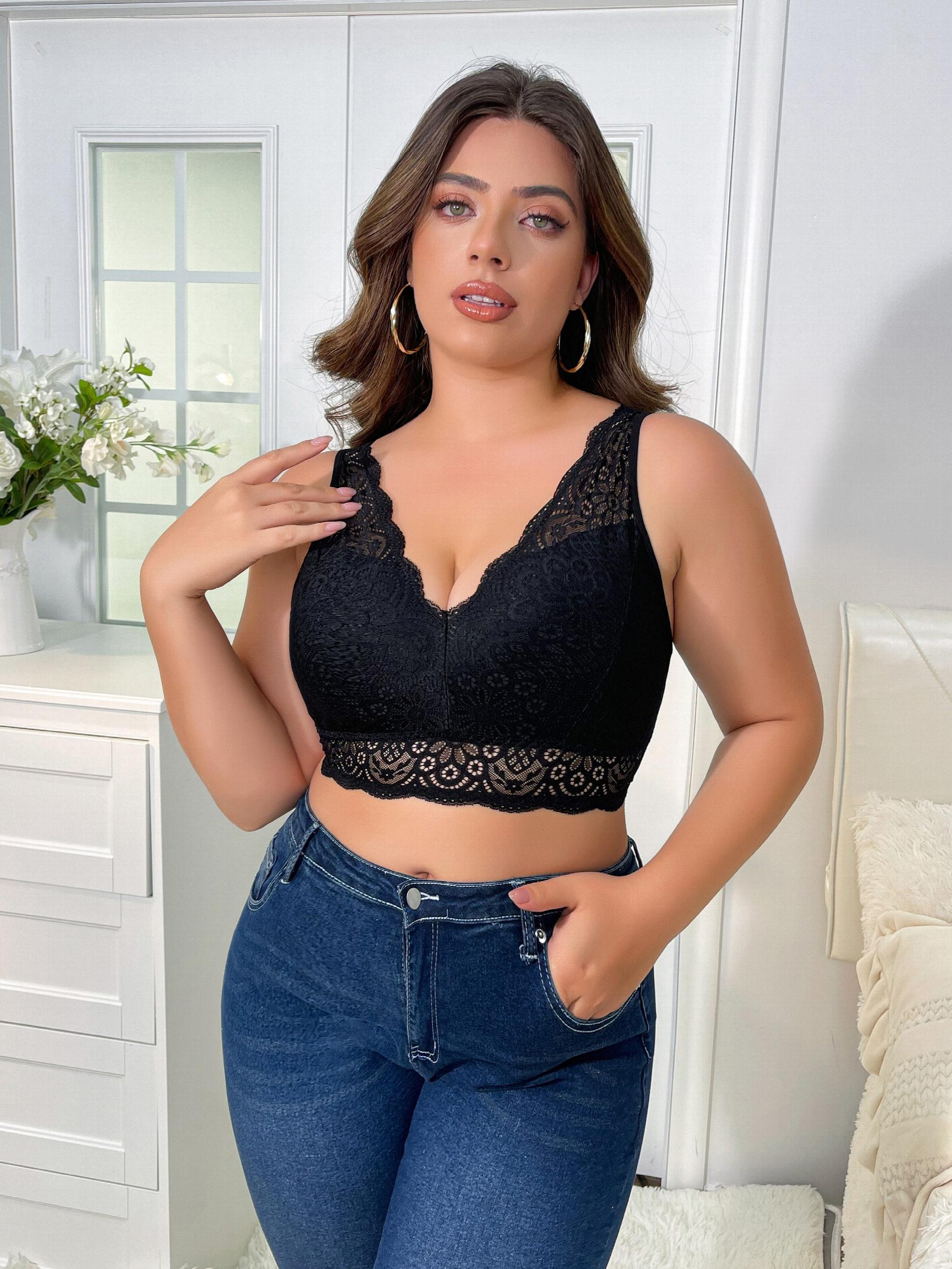 Sexy Floral Lace V Neck Bra